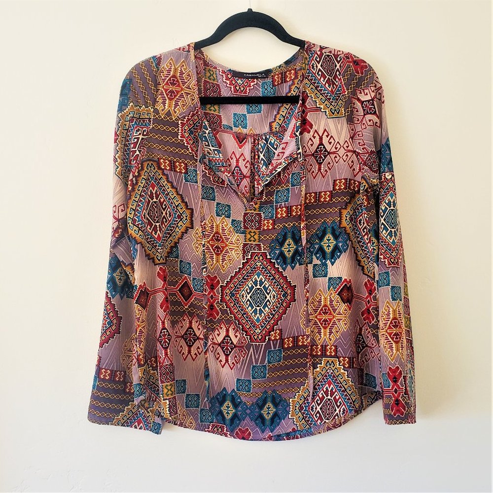 Caramela Patterened Top, Sz M